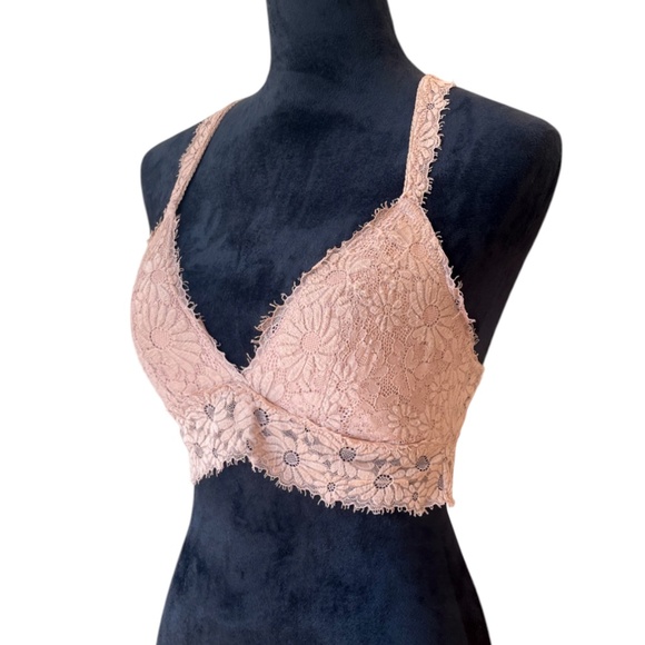 ✨Free With Purchase✨ Aerie Lace Racerback Bralette - Tan - Picture 1 of 3